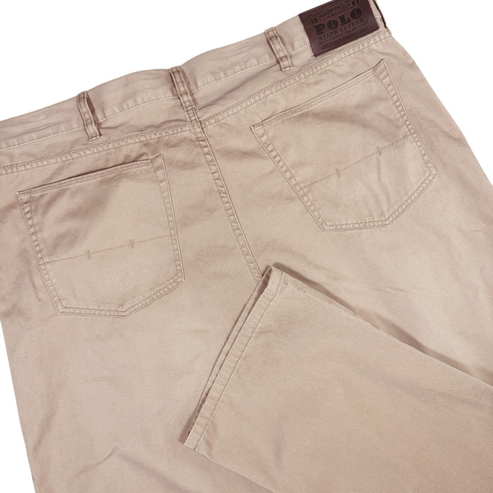 Polo Ralph Lauren 650 Straight Leg 5 Pocket Chino Pants Mens 40x32 Tan Khaki